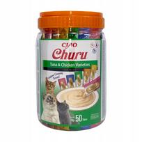 Katėms skirtas INABA CHURU rinkinys su tunu ir vištiena, 50 x 14 g (700 g)