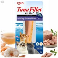Katėms skirtas INABA užkandis – tuno filė krevečių sultinyje, 15 g