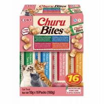 Kreminiai kačių užkandžiai INABA CHURU BITES su vištiena, įvairių skonių, 16 x 10 g