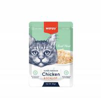 Katėms skirtas WANPY Super Premium vištienos užkandis su šukutėmis, 85 g