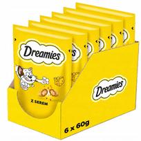 Traškūs DREAMIES sūrio skonio kačių skanėstai, 6 x 60 g