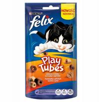 Kačių skanėstai FELIX Play Tubes su vištiena ir kepenėlėmis, 50 g