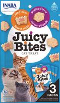 Katės skanėstai INABA JUICY BITES, šukutės ir krabų skonio, 3 x 11,3 g