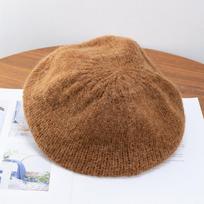 Raudonmedžio megzta beretė moteriška rudens/žiemos korėjietiško leidimo pliušinė ruda Ins Internetinė raudona vilnonė sriegio kepurė M（56-58cm） brown