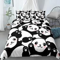 Panda rašto 2/3 vnt. patalynės komplektas Bambukinis antklodės užvalkalas Suaugusiųjų vaikų patalynė ir užvalkalai antklodėms Patalynės komplektai 70x133cm 2pcs