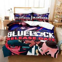 Naujas 3D spausdintas anime BLUE LOCK Bachira patalynės komplektas Vienvietis Twin Pilnas Queen King Dydžio lovos komplektas Suaugusiems Vaikams Miegamojo antklodės užvalkalų komplektai 70x133cm 2pcs black