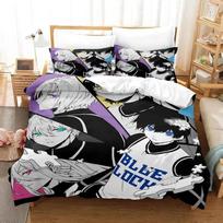 Naujas 3D spausdintas anime BLUE LOCK Bachira patalynės komplektas Vienvietis Twin Pilnas Queen King Dydžio lovos komplektas Suaugusiems Vaikams Miegamojo antklodės užvalkalų komplektai 70x133cm 2pcs