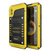 IP68 Vandeniui atsparus Itin tvirtas Šarvuotas Aliuminio Metalo Telefono Dėklas Smūgiams atsparus Dangtelis iPhone 15 14 13 12 11 Pro Max XS XR 8 7 Plus SE3 For iPhone 11&Case & Strap geltona