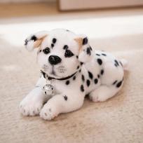 Naujas Dalmatijos šuo pliušinis žaislas mielas iškamšytas realistiškas biglis dėmėtas šuniukas lėlė namų dekoras aukštos kokybės dovana vaikams gimtadienio proga 25CM white