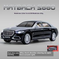 1/24 Benz Maybach S680 Lydinio Automobilis Diecast Metalinis Modelis Garsas ir Šviesa Žaislinis Automobilis Centrinio Valdymo Papuošalai Kolekcionuojami Vaikų Žaislai sidabras/juoda