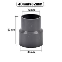 20/25/32/40/50 mm sodo laistymo žarnos jungiamosios detalės PVC tiesios reduktoriaus jungiamosios detalės Vandens vamzdžio akvariumo adapteris gray