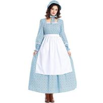 Karnavalinis Helovino Kostiumas Mažas Namelis Prerijų Pionierė Senų Laikų Mergaitė Laura Vaidmenų Žaidimas Cosplay Išgalvota Vakarėlio Suknelė XS mėlyna