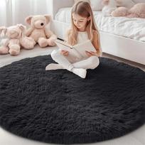 Pliušiniai Kilimai Pūkuoti Itin Minkšti Vidaus Modernūs Plotiniai Kilimai Svetainei Žaidimų Kilimėliai Pūkuoti Apvalūs Kilimai Mergaičių Miegamajam 160x160cm