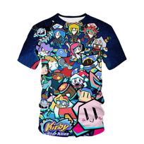 Naujas Žaidimas Anime Kirby Marškinėliai Vaikams Kawaii Juokingi Vasaros Animacinis 3D Marškinėliai Berniukams Mergaitėms Vaikų Drabužiai Unisex Trumpomis Rankovėmis 130 cm blue