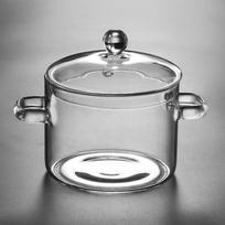 Skaidrus aukštos temperatūros stiklinis puodas sriubai, troškiniams ir makaronams – tinka elektrinėms, keraminėms viryklėms ir virti atvira liepsna Double handle; 1500ml