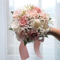 Nuotakos Pamergės Vestuvių Puokštė Šilkinės Dirbtinės Bijūnai Rožės Gėlės Nuotaka Laikanti Gėles Mariage Puokštė Vestuvių Aksesuarai gray
