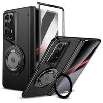 Magnetinis vyrių laikiklis Telefono dėklas Honor Magic V2 RSR VS3 V3 V5 Ekranui Stiklas Visapusiškas sulankstomas stovas Smūgiams atsparus dangtelis Honor Magic V2 RSR Porsche Design juoda