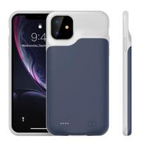 iPhone 11 6,1 colio 6000 mAh Power Bank telefono atsarginės baterijos įkrovimo dėklas mėlyna