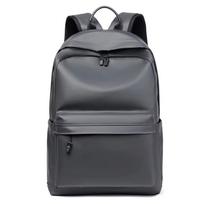 Naujas Madingas Vyriškas Odinis Kuprinė Juodos Mokyklinės Kuprinės Paaugliams Berniukams 15.6 Colių Nešiojamojo Kompiuterio Kuprinės Mochila Masculina Aukštos Kokybės pilka spalva