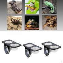 3xReptile food Feeding Bowl Feeder with Suction Cup Double Lattice black