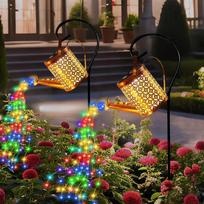 LED saulės laistytuvas žibintuvėliai Lauko saulės girlianda Atspari vandeniui sodo šviesa terasai, kiemui, takeliui, augalų dekoravimui S-with bracke-colorful brown