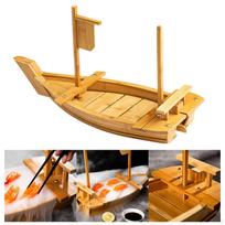 Wooden Sushi Boat Plate Multipurpose Simple to Clean Serving Board for Birthday Parties Home 70x24cm