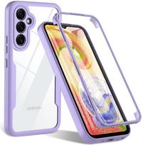 360 viso korpuso ekrano apsauga skaidrus dėklas Samsung A07 A17 A06 A16 A05S A15 A14 A26 A36 A56 A25 A55 A35 A54 atsparus smūgiams Galaxy A54 violetinė