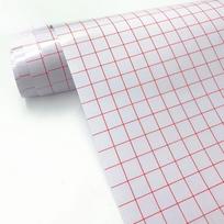 Lipni vinilo perdavimo popieriaus juostos rulonėlis Skaidri su raudonu išlygiavimo tinkleliu Vidutinio lipnumo amatų lipdukų lapas „Pasidaryk pats“ 30*20cm/100cm 30x 100cm(12inx39in) raudona