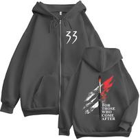 Game Clair Obscur Expedition 33 Zip Up Hoodie Men Women Casual High Quality Fashion Sweatshirt Coats Fleece Hooded XL black