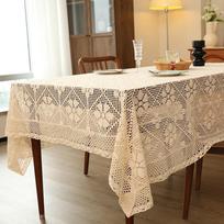 Elegantiškas Retro Pastoralinio Stiliaus Nėrinių Paprastas Nertas Staltiesė Medvilnės ir Lino Kavos Stalo Audinys Fono Audinys Padėkliukas 35 * 40CM white
