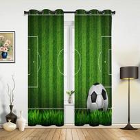 Futbolo futbolo aikštės dizainas Žali užuolaidų miegamojo svetainės užuolaidos virtuvės vaiko kambario lango užuolaida namų dekoras 135W x 60H(cm) x1 green