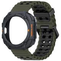 Naujas šarvuotas dėklas+dirželis Samsung Galaxy Watch Ultra(2025 m) 47mm Ultra(2025 m) 47 mm sportinis silikoninis laikrodžio dirželis Correa apyrankė Ga Galaxy Ultra 2025 gray