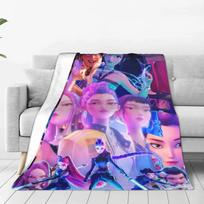 k-pop D-Demon Hunters Huntrix Saja Boys Antklodė Super Šilta Patogi Pliušinė Mesti Antklodė Vaikui Namų Dekoras Flanelinė Lovos Apdanga Flannel 75x100cm blue