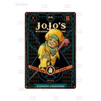 Klasikinis anime Jojo keisti nuotykiai Jojo metalinis plakatas Veiksmo anime Retro geležies tapybos plokštelė Sienos menas Kavinė Baras Namų dekoras 20x30cm（7.8x11.8inch） brown