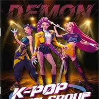 K-pop demonų medžiotojų spalvinimo knygelė: Mieli linijiniai Rumi, Mira ir Zoey piešiniai | Anime personažų streso malšinimas suaugusiems pink