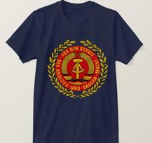 VDR DDR NVA Emblema Vokietijos Komunistinė Rytų Vokietija Vyriškas Dovana Marškinėliai. Vasariniai medvilniniai trumparankoviai marškinėliai su apvalia apykakle Nauji S-3XL S brown