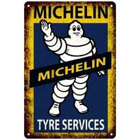 Senovinis Michelin padangų skardinės paveikslas klasikiniam garažui, automobilių dirbtuvėms dekoruoti
