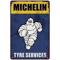 Senovinis Michelin padangų skardinės paveikslas klasikiniam garažui, automobilių dirbtuvėms dekoruoti