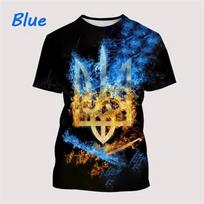 Aš Myliu Ukrainą Vėliavos Grafinis Marškinėlis Vyrams Drabužiai 3D Ukrainietiškas Patriotiškas Herbas Trumpomis Rankovėmis Marškinėlis Unisex Viršutiniai Drabužiai Marškinėliai 6XL blue