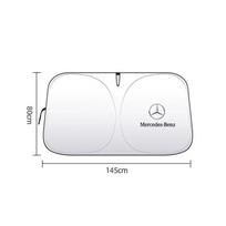 UV automobilio priekinio stiklo saulės skydelis apsauginis uždangalas Mercedes Benz AMG W203 W206 W220 W205 W211 W212 W201 GLS CLS GLC 145X80CM white