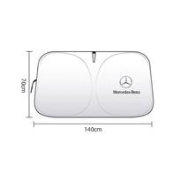 UV automobilio priekinio stiklo saulės skydelis apsauginis uždangalas Mercedes Benz AMG W203 W206 W220 W205 W211 W212 W201 GLS CLS GLC 140X70CM white