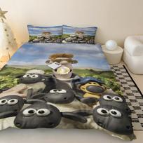 Antklodės užvalkalas Avinėlis Miegamojo komplektas 3 dalys Vaikams Spausdintas Namų Co-Branded Čiužinio patalynės komplektas 135X200cm