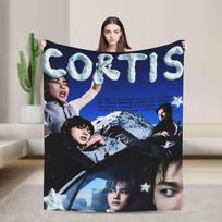 CORTIS Kpop Flaneliniai pledai Šiltas minkštas užtiesalas sofai kėdei kelionei Naujoviškas lovatiesė sofos lovos užvalkalas 30x40in blue