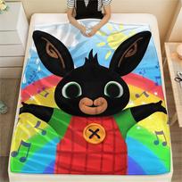 Bing Bunny spausdinta flanelinė antklodė, Aukštos kokybės, Patogi visais metų laikais, Namų dekoras, Šiluma ir komfortas 80cm x 120cm black