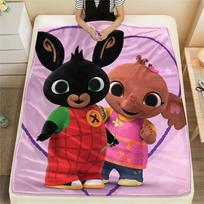 Bing Bunny spausdinta flanelinė antklodė, Aukštos kokybės, Patogi visais metų laikais, Namų dekoras, Šiluma ir komfortas 80cm x 120cm