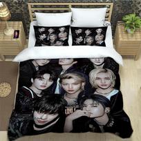 KPOP S-Stray-K-Kids Spausdinti Patalynės Komplektai Išskirtinis Lovos Reikmenų Rinkinys Antklodės Užvalkalas Lovoje Paguodos Rinkinys Patalynės Rinkinys Prabangi Gimtadienio Dovana EU Single(135*200cm)3pcs