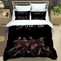 KPOP S-Stray-K-Kids Spausdinti Patalynės Komplektai Išskirtinis Lovos Reikmenų Rinkinys Antklodės Užvalkalas Lovoje Paguodos Rinkinys Patalynės Rinkinys Prabangi Gimtadienio Dovana 150*200cm 3pcs