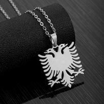 Mada Albanijos Erelio Pakabuko Karoliai Moterims Vyrams Aukso/Sidabro Spalvos Vakarėliui Sužadėtuvėms Jubiliejui Nerūdijančio Plieno Papuošalai Dovanos 60cm black