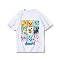 Pokémon Animacinis Eevee Vyšnių Žiedų Vaikų Marškinėliai Vasaros Naujas Laisvas Madingas Kasdienis Harajuku Trumpomis Rankovėmis Viršus 140 white