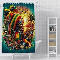 Dušo Raperis Bob Marleys Užuolaida Vandeniui atspari Poliesterio Audinio Dažyta Spalvingos Vonios Užuolaidos Namų Vonios Dekoras Užuolaida Su Kabliuku YL120x180cm